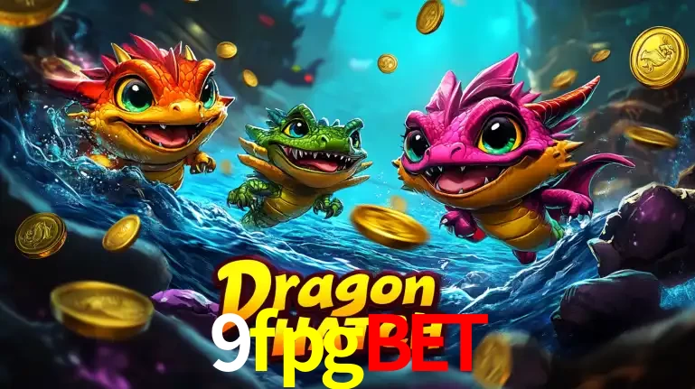 Arte promocional do jogo Dragon Hatch com três adoráveis dragões bebês nadando entre moedas de ouro, um dos slots mais divertidos para jogar no cassino 9fpgbet.